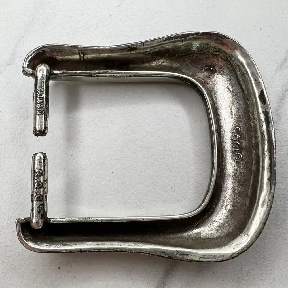 Vintage 1995 Silver Tone Simple Western Style Belt Buckle
